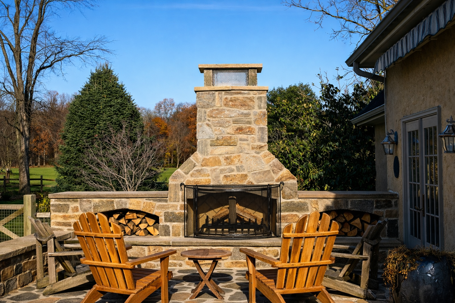 Unionville, pa outdoor chimney